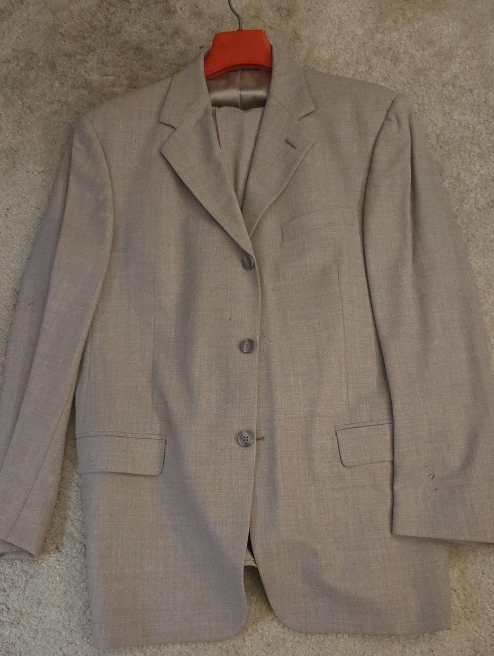 Perry Ellis Light Beige Mens Tailored Blazer & Pants 42/33